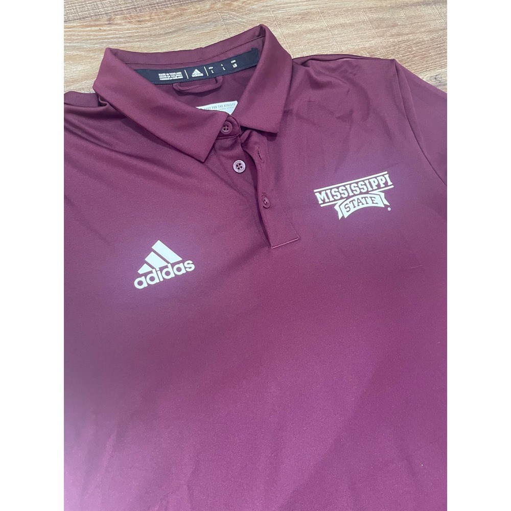 Adidas Mississippi State Bulldogs Mens Large Maroon Performance Polo Shirt L